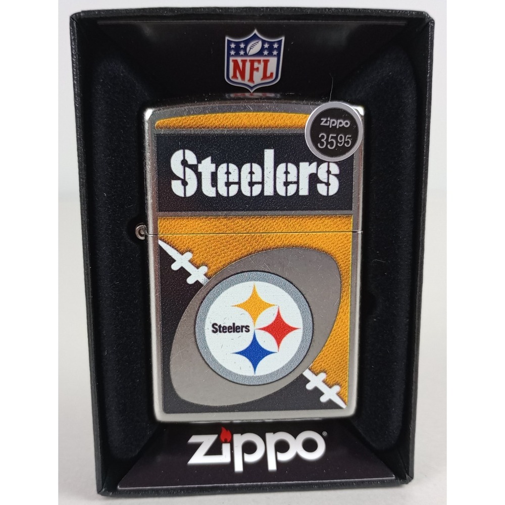 Brand New in Box Genuine Zippo NFL Lighter Pittsburgh Steelers Football